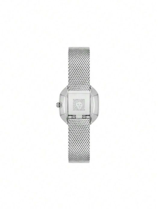 シルバーステンレススチールクォーツブレスレットウォッチ 長方形ケース