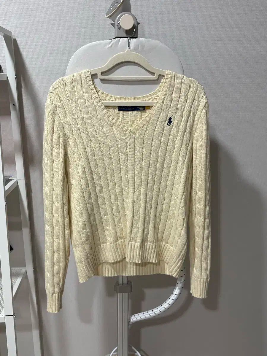 ポロ Ralph Lauren ラルフローレン ケーブル ニット アイボリー L