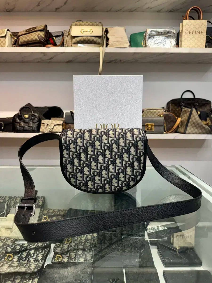 ディオール ギャロップ ミニ メッセンジャーバッグ カーフスキン ベージュ - ブラック ディオール オブリーク