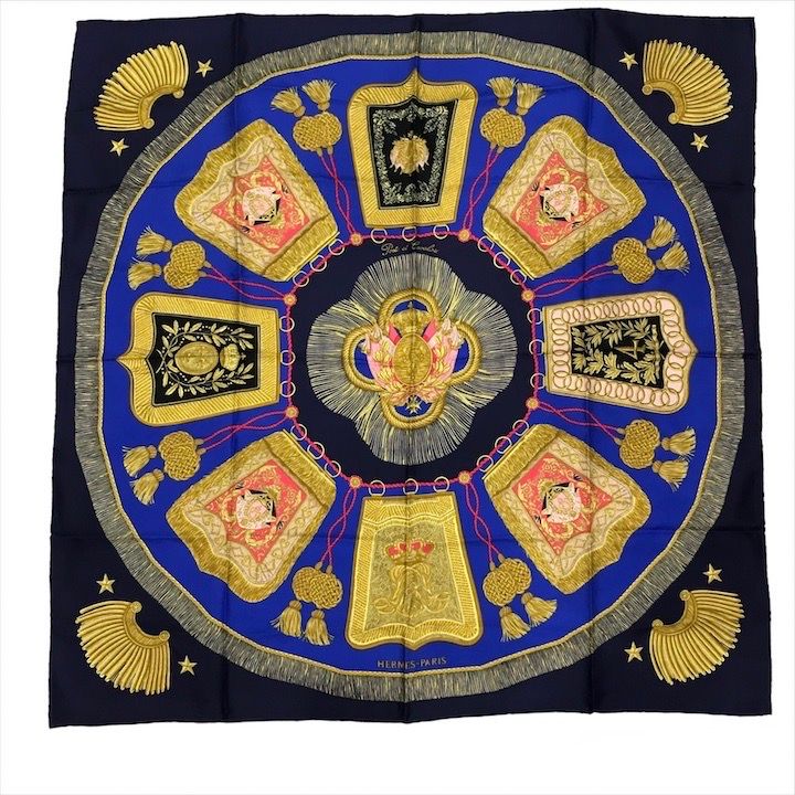 超美品 HERMES エルメス 大判 スカーフ シルク 100パーセント カレ90