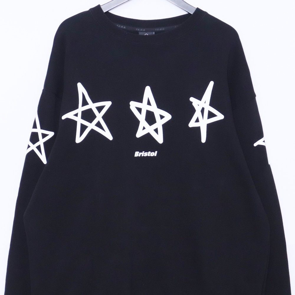 FCRB Bristol ブリストル スター スウェット XL 黒 STAR F.C.REAL BRISTOL STAR CREWNECK SWEAT XLサイズ ブラック FCRB-232078