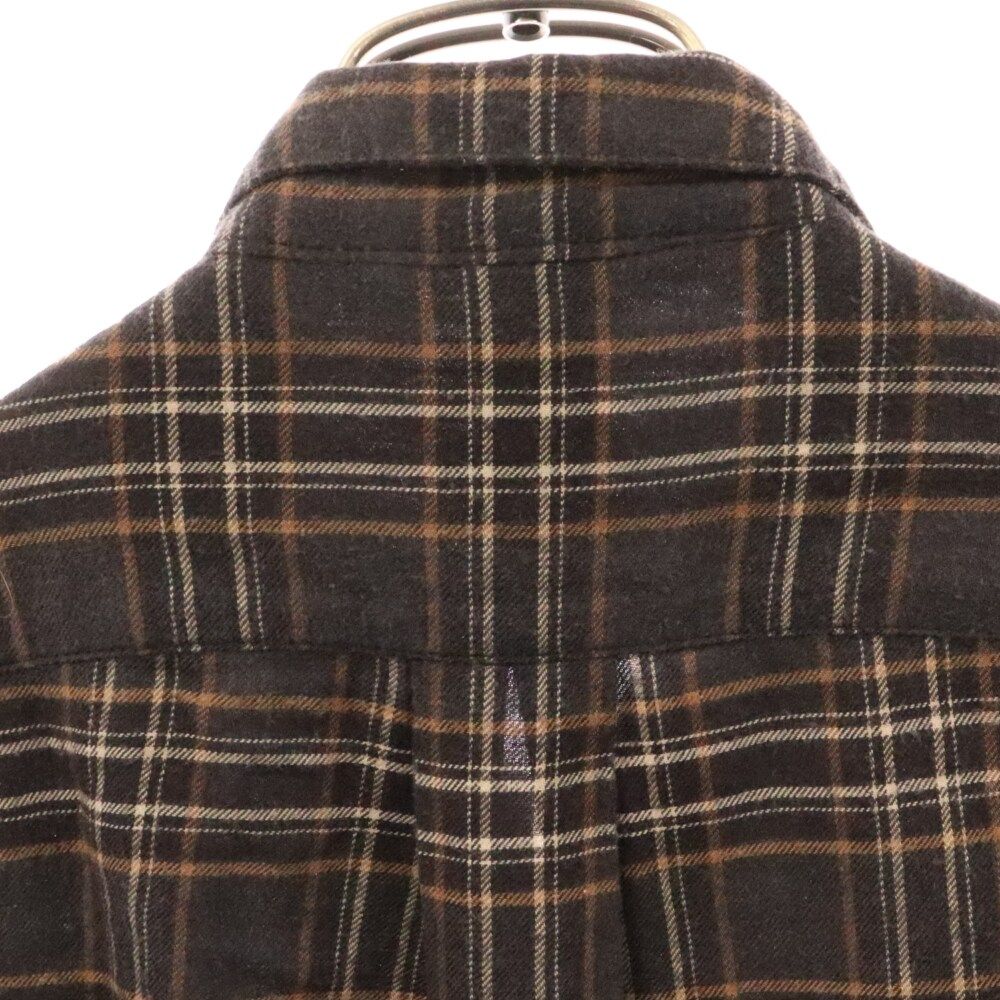 CHROME HEARTS クロムハーツ HEYWOOD ダガージップ チェック柄長袖シャツ ブラウン CHROME HEARTS (クロムハーツ) HEYWOOD ダガージップ チェック柄長袖