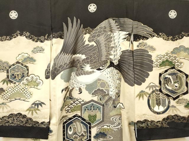 平和屋着物[]お宮参り 男の子 祝着 産着 初着 のしめ 鷹 鷲