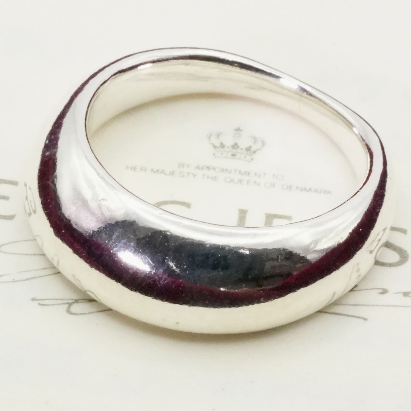 美品 5号 ジョージジェンセン 501A シルバー カーヴ リング24-4721