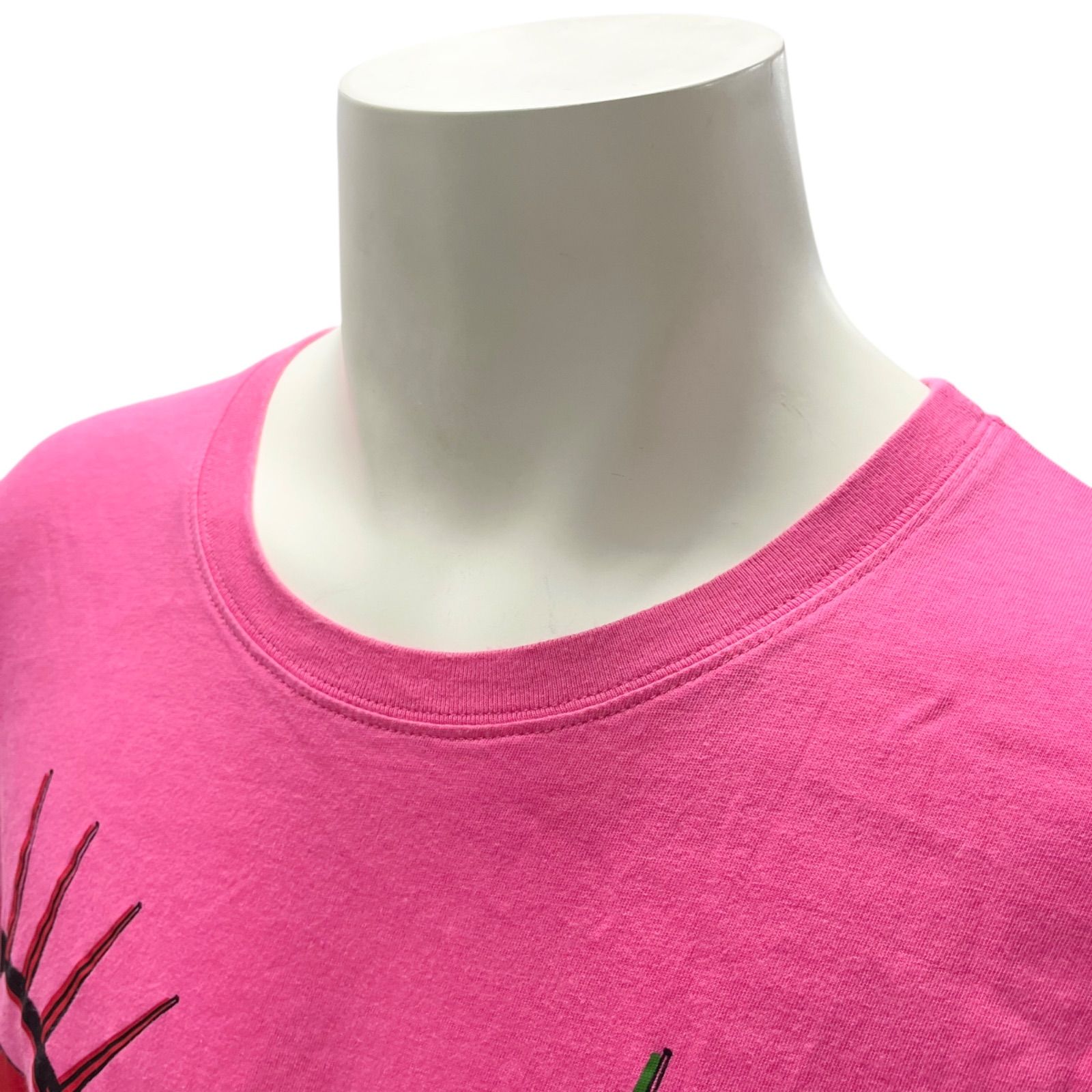 グッチGUCCI マニフェスト 仮面 バックプリント ピンク メンズ Tシャツ