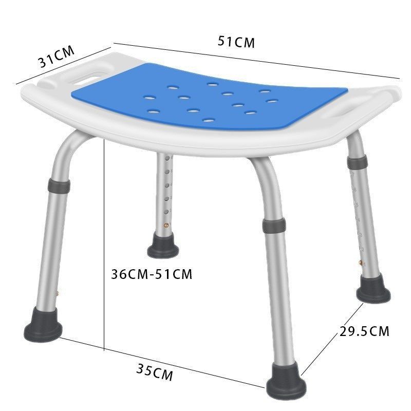 風呂 椅子 バスチェア シャワーチェア 風呂いす 浴室 イスシャワークリップと滑り止めマット付き 36-51cm 高さ6段階 錆にくいアルミ合金 節耐荷重100kg