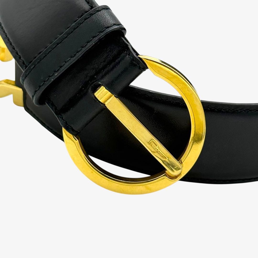 サルヴァトーレ フェラガモ ベルト ガンチーニ レザー ブラック