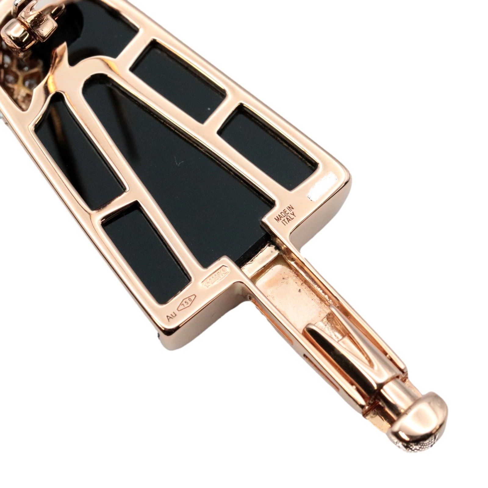 BVLGARI ブルガリ ブローチ K18 ダイヤモンド 美品 ブルガリ ジェラーティ ブローチ ダイヤモンド オニキス