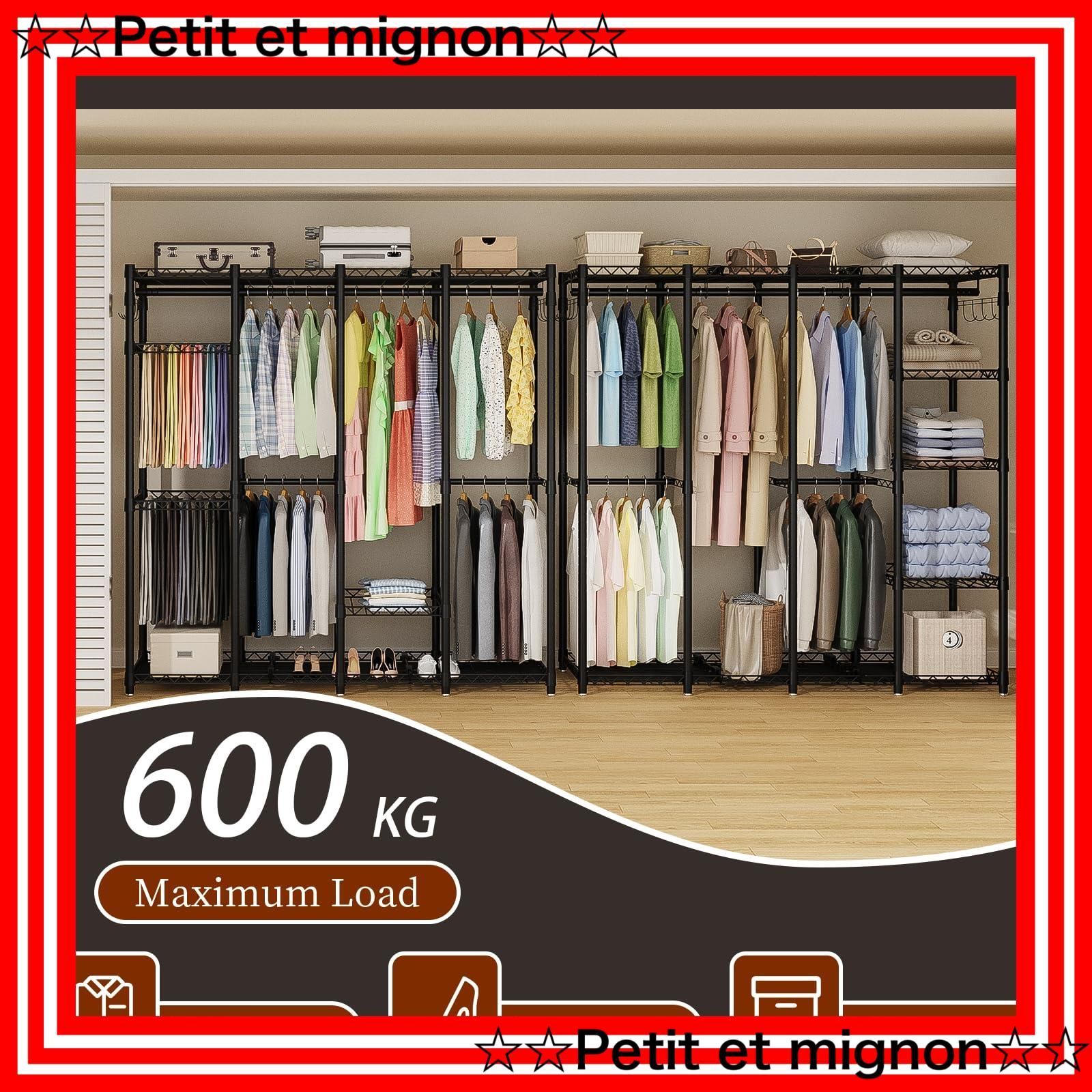 ハンガーラック 4層の大容量 ワードローブ 4つの組み立て方法 棚付き