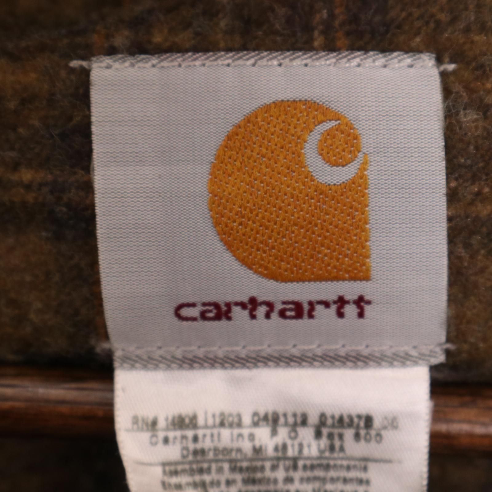 00年代 Carhartt カーハート デトロイトジャケット ワーク ダック地 ブラウン (メンズ X-LARGE) 中古 古着 A0198