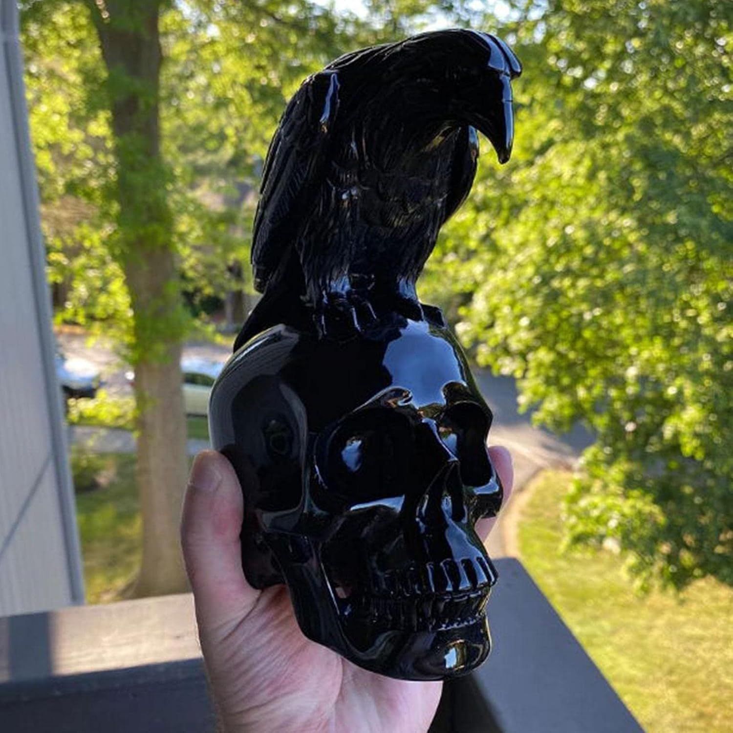 カラス ガイコツ ドクロ 頭蓋骨 インテリア 装飾 置物 ハロウィン ハロウィーン 仮装 パーティー スケルトン 不気味 レイヴン ホームデコレーション 黒 置物 オーナメント ハロウィン カラス 置物 骨 カラスハロウィン 置物スカル特殊雑貨個性