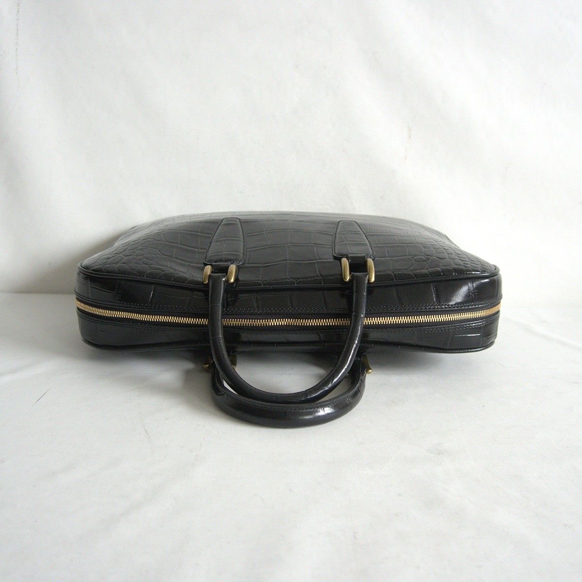 美品】 TOFF&LOADSTONE 【クロコ型押し Vブリーフ ビジネスバッグ