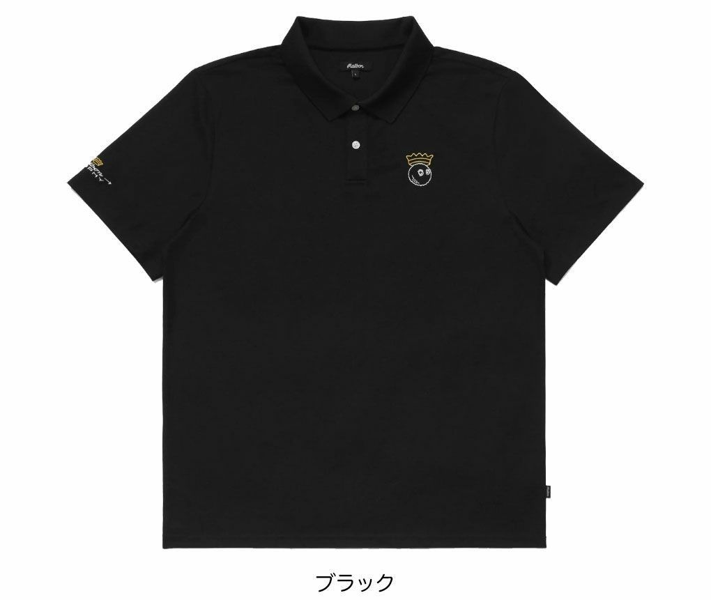 PEARLY GATES - MALBON マルボン ポロシャツ 刺繍 半袖 黒　メンズ　ゴルフウェア Malbon Golf マルボンゴルフウェア ポロシャツ PERFORMANCE
