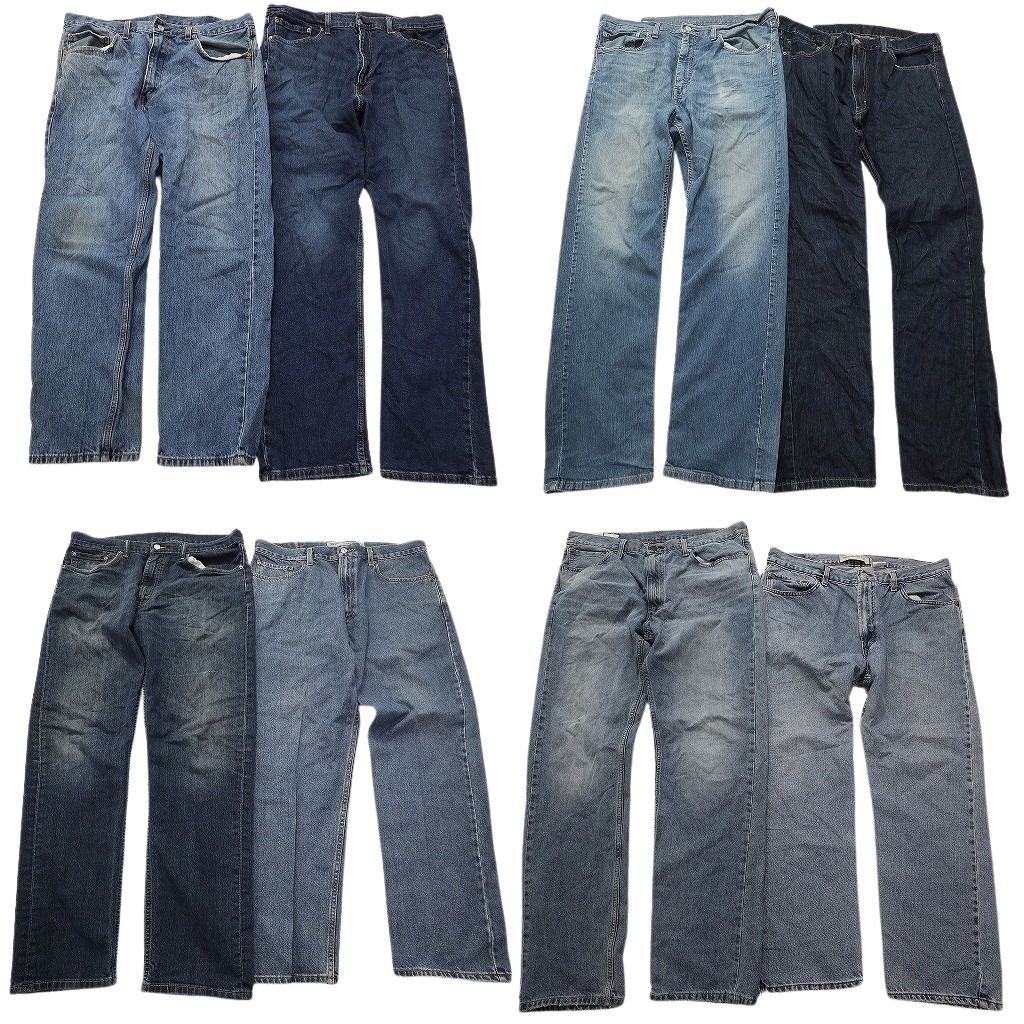 古着卸 まとめ売り リーバイス 505 デニム パンツ 8枚セット (メンズ 38 ) ストレート インディゴブルー グランジ 中古 古着 MY3144