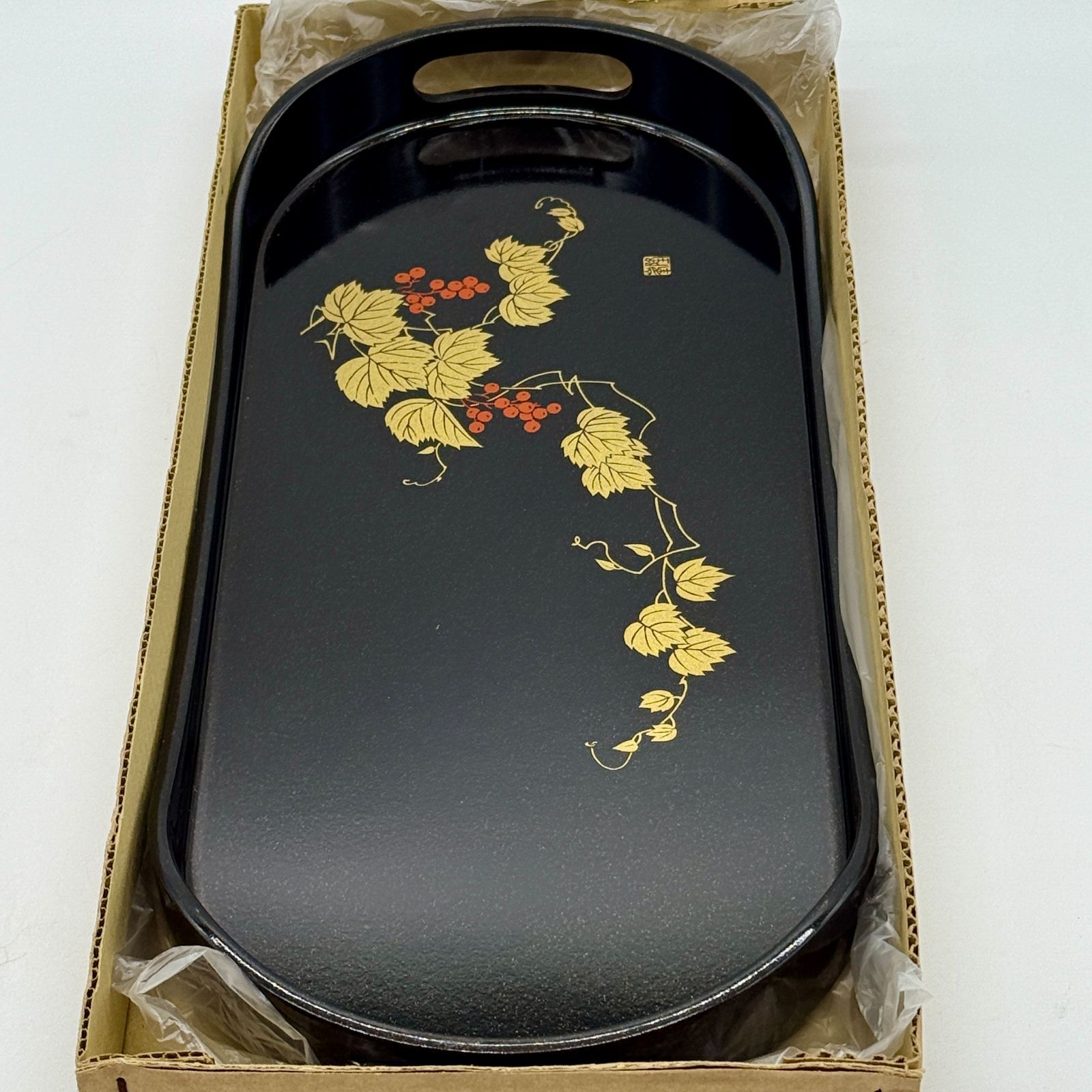 黒江塗 黒江漆器　お盆　盆　未使用品　美品　漆器　昭和レトロ 黒江塗 黒江漆器 お盆 盆 未使用品 美品 漆器 昭和レトロ - メルカリ