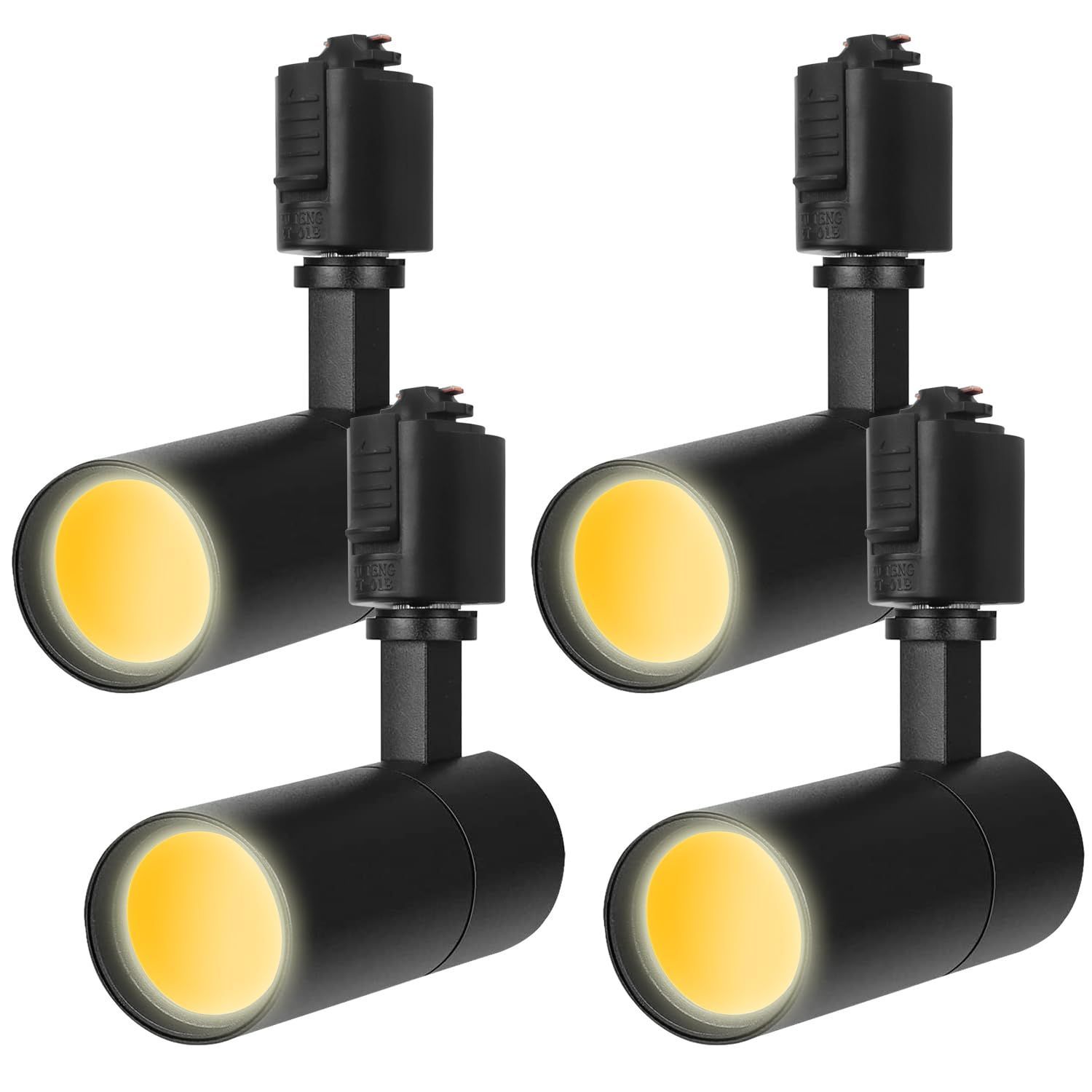 人気商品 ライティングレール用スポットライト電球色100W相当 消費電力10W 大光量1000LM照射角度調節 一般家庭照明|演出照明|商業施設|店舗 商品展示用照明 ブラック 4個セット