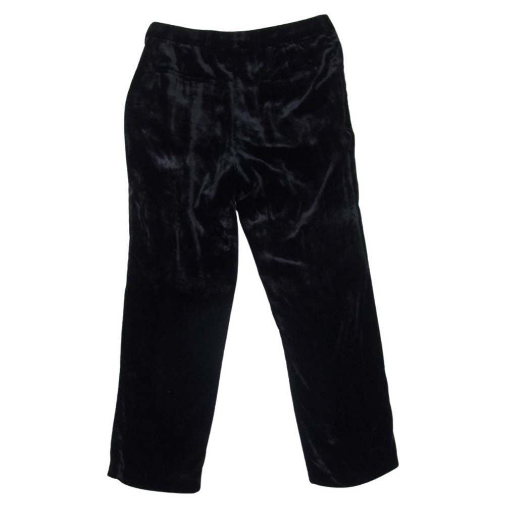 SAINT LAURENT サンローラン 530732 Y 099 T クラッシュ ベルベット ロング パンツ ブラック系 46