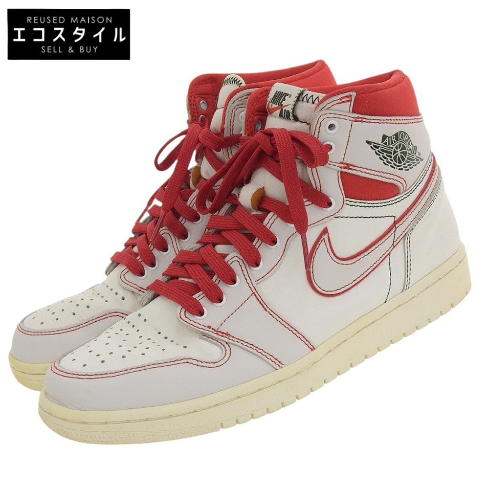 NIKE ナイキ Air Jordan 1 Retro High OG Sail University Red シューズ メンズ ホワイト レッド 27cm 555088-160 27