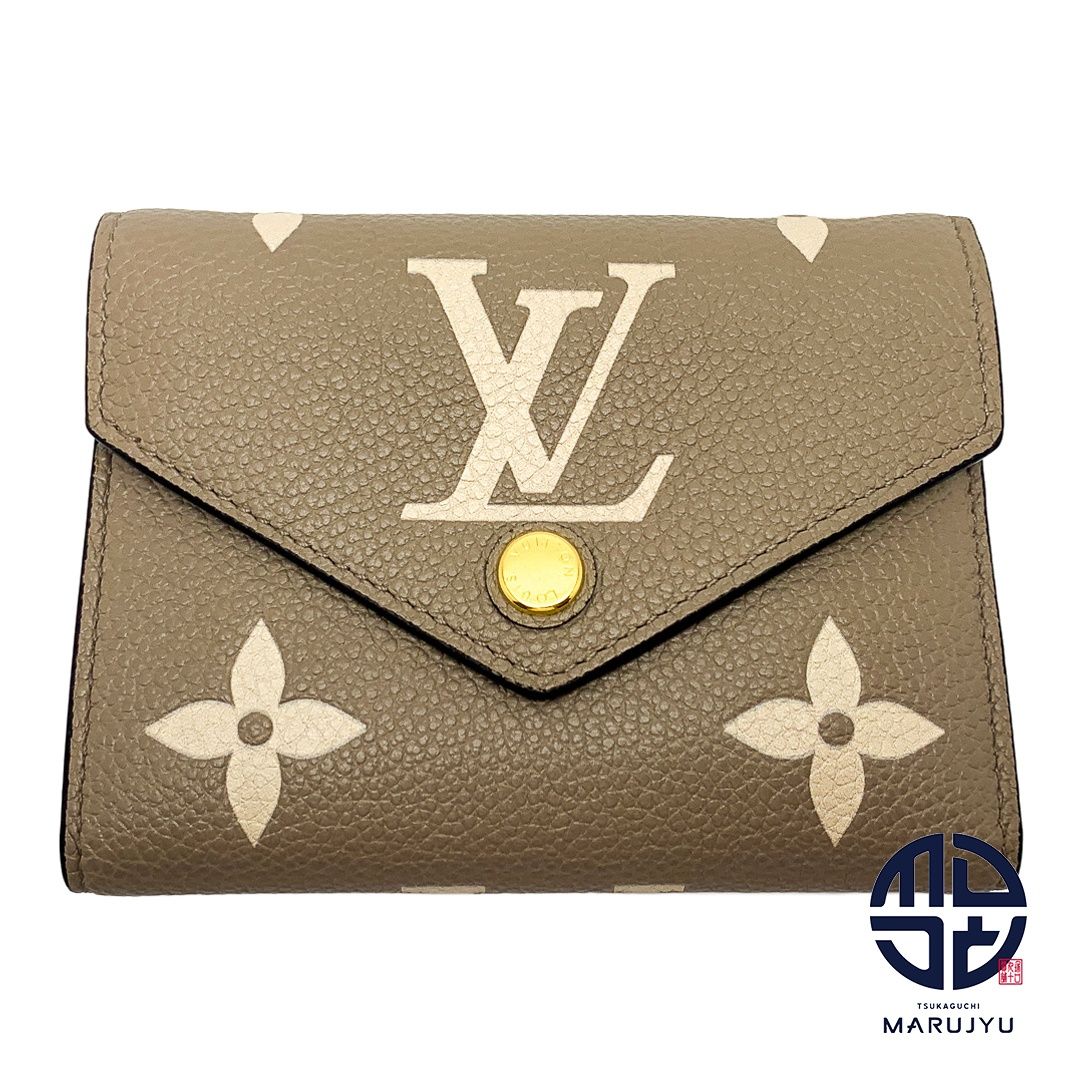 LOUIS VUITTON ルイヴィトン トゥルトレール クレーム ベージュ系 バイ モノグラムアンプラント ポルトフォイユ･ヴィクトリーヌ M81861 財布 三つ折りサイフ