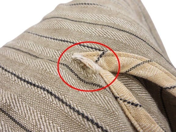 フランクリーダー FRANK LEDER ノーカラーストライプリネンシャツ XS  