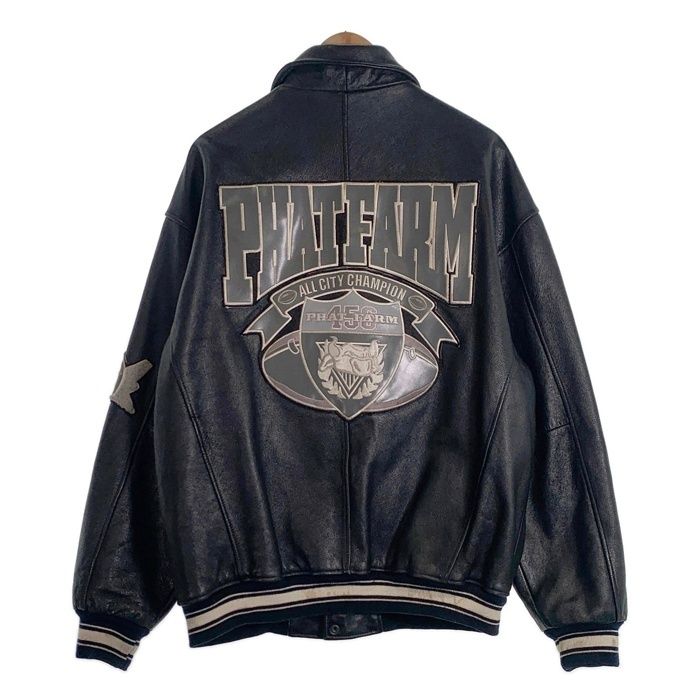 PHAT FARM ファットファーム オールレザー スタジャン ワッペン PHAT FARM ファットファーム オールレザー スタジャン ワッペン