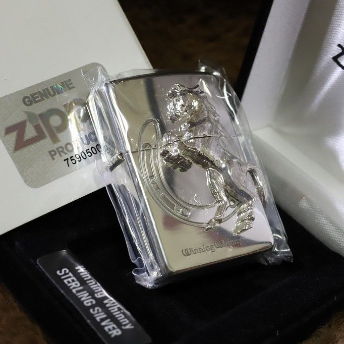ZIPPO ウイニングウイニー 純銀モデル ジッポ ライター 馬 競馬