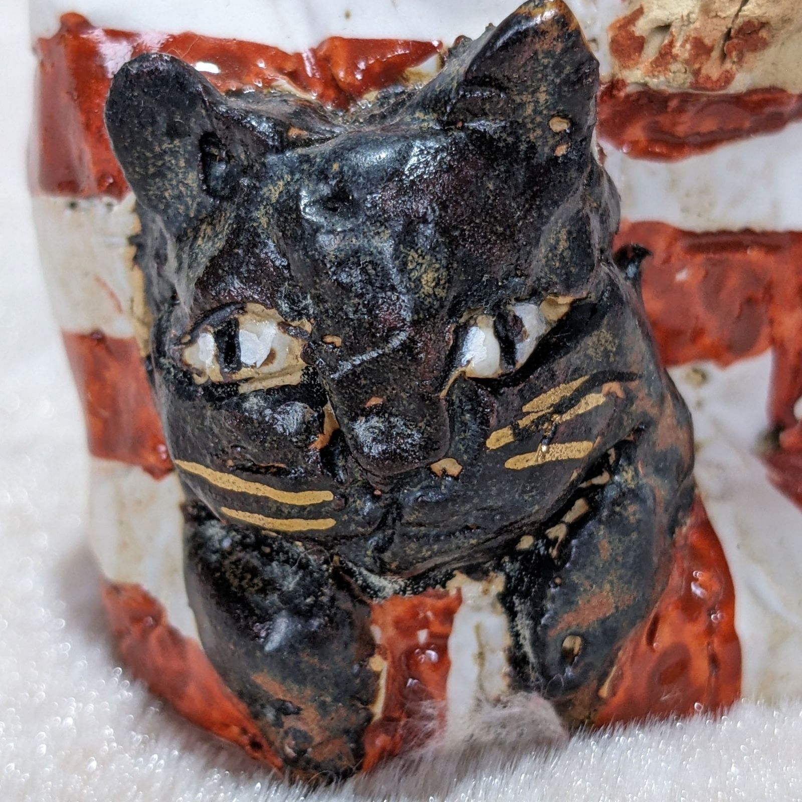 ブサ猫さんの酒盛り♡縁起物、招き猫、陶器人形、置物猫人形エキゾチックショートヘア 可愛い❤️ブサカワ猫ちゃん。縁起物、陶器人形、置物、招き猫