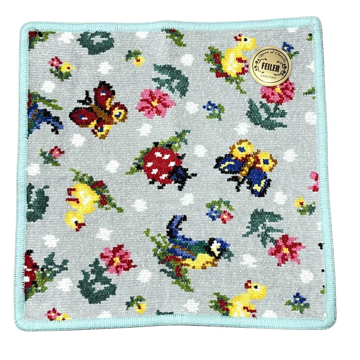 FEILER フェイラー 小物 - グレー×グリーン×マルチ ハンドタオル コットン