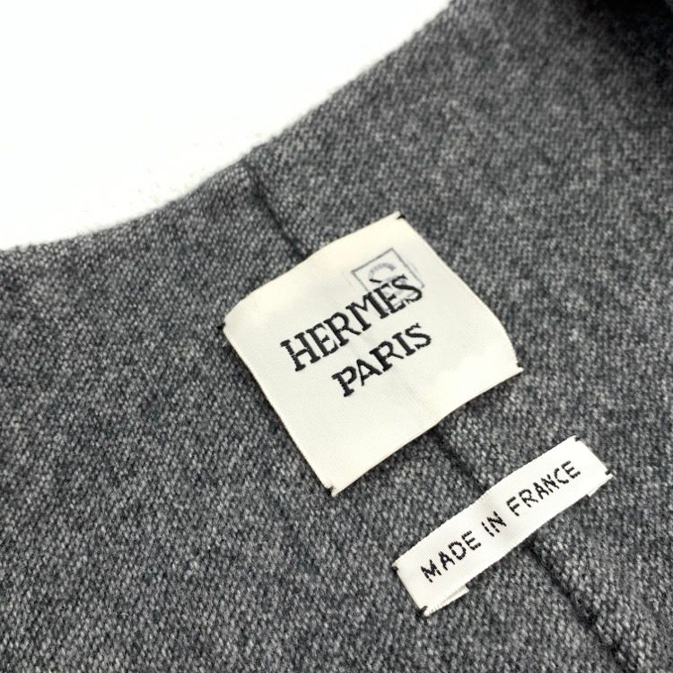 HERMES エルメス カシミヤダブルフェイスロング コート ブラック