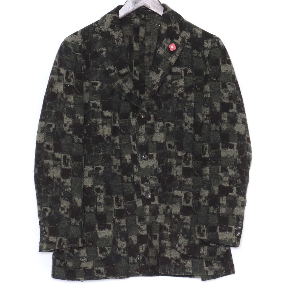 LARDINI ラルディーニ ブートニエール テーラードジャケット Mサイズ LARDINI ラルディーニ イタリア製 ブートニエール付き チェック