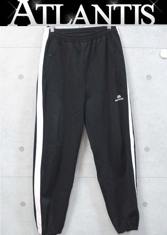 BALENCIAGA 銀座店 バレンシアガ トラックパンツ サイドライン メンズ size:46 黒 96550