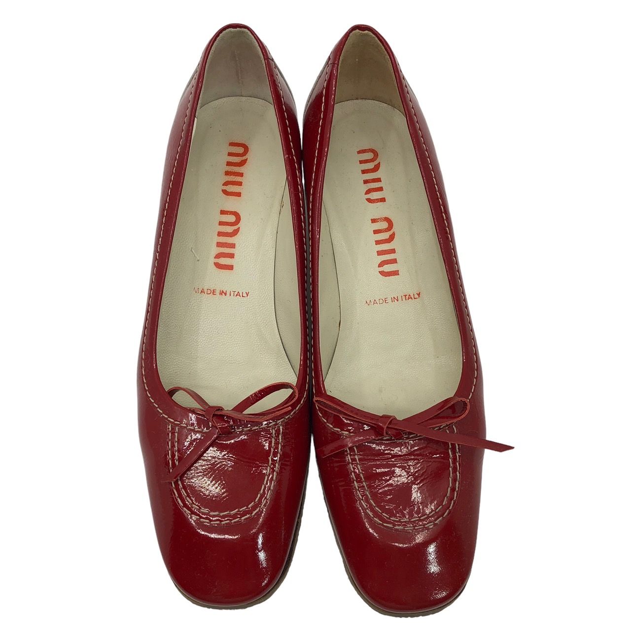 miumiu(ミュウミュウ) 90'sリボンパンプス 36(23cm程度) レッド