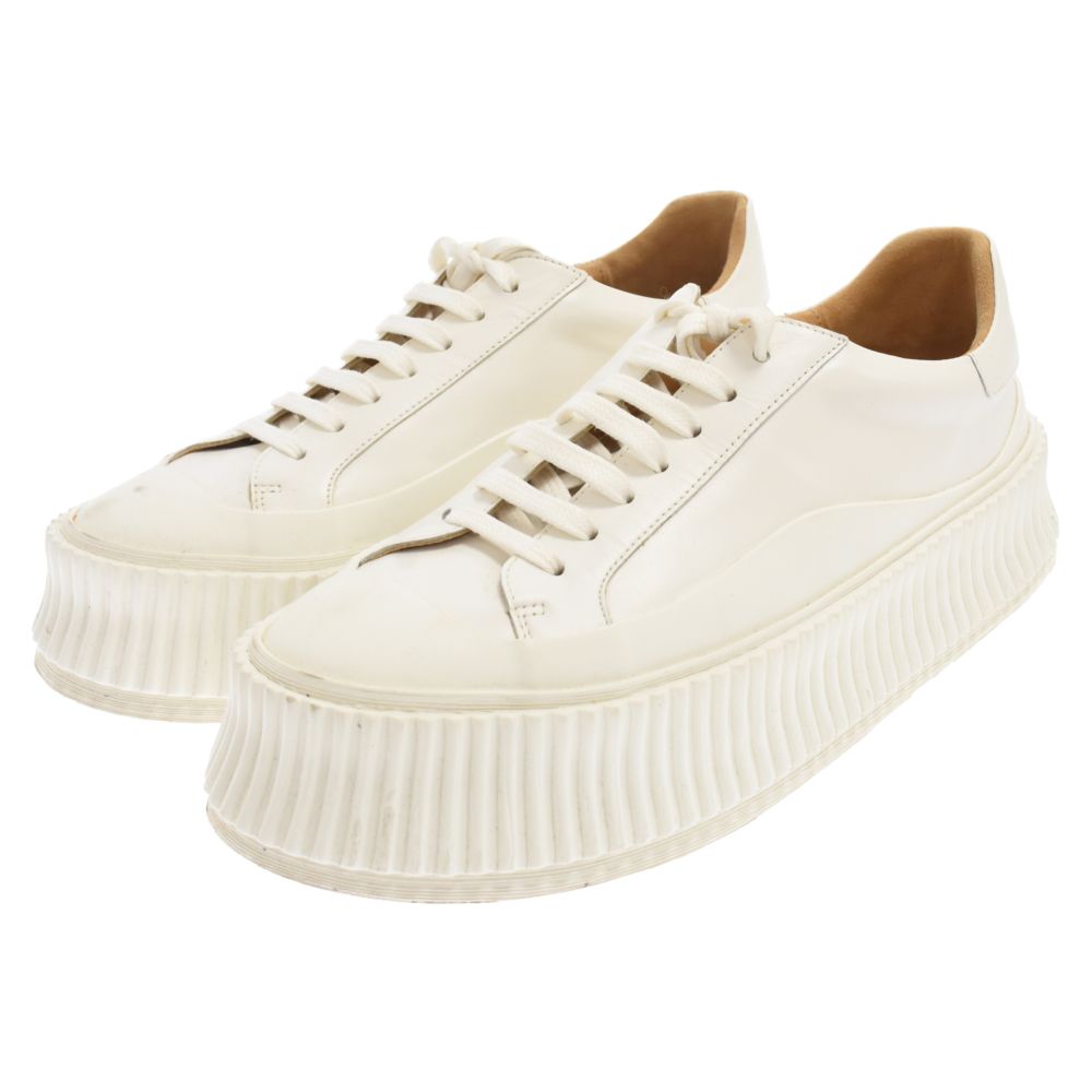 JIL SANDER (ジルサンダー) Vulcanized Leather Sneakers プラットフォームスニーカー JI32535A ホワイト