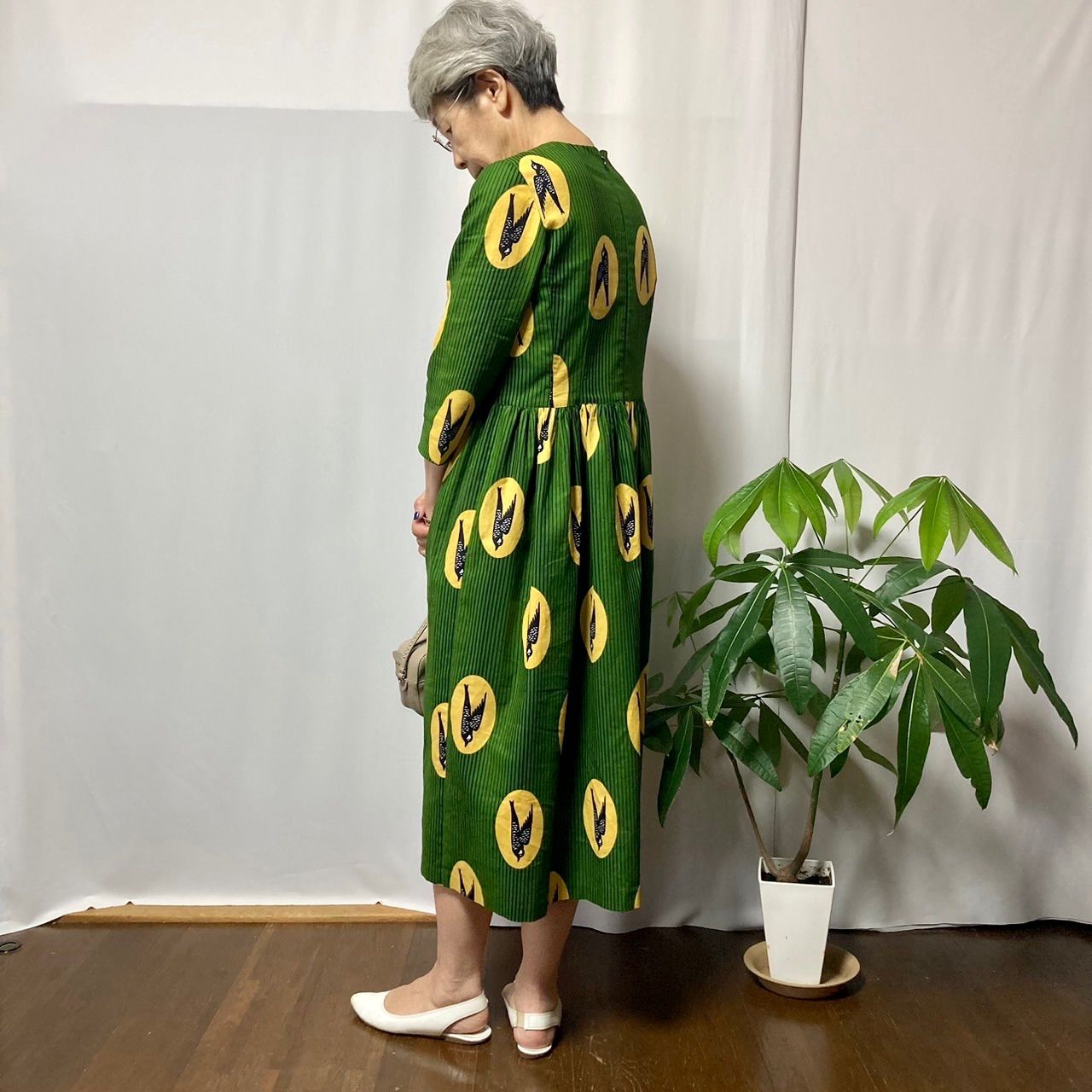 アフリカ布ハンドメイドアフリカンバティックロングワンピースツバメwaxprint アフリカ布ハンドメイドアフリカンバティックロングワンピース
