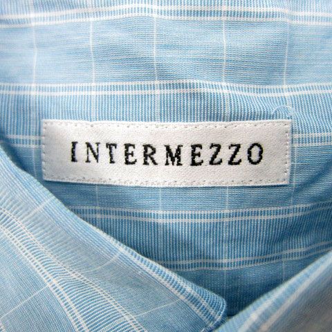 新品 INTERMEZZO インターメッツォ 清涼感 半袖ボタンダウンシャツ L INTERMEZZO インターメッツオ ボタンダウン シャツ 綿 水色 L