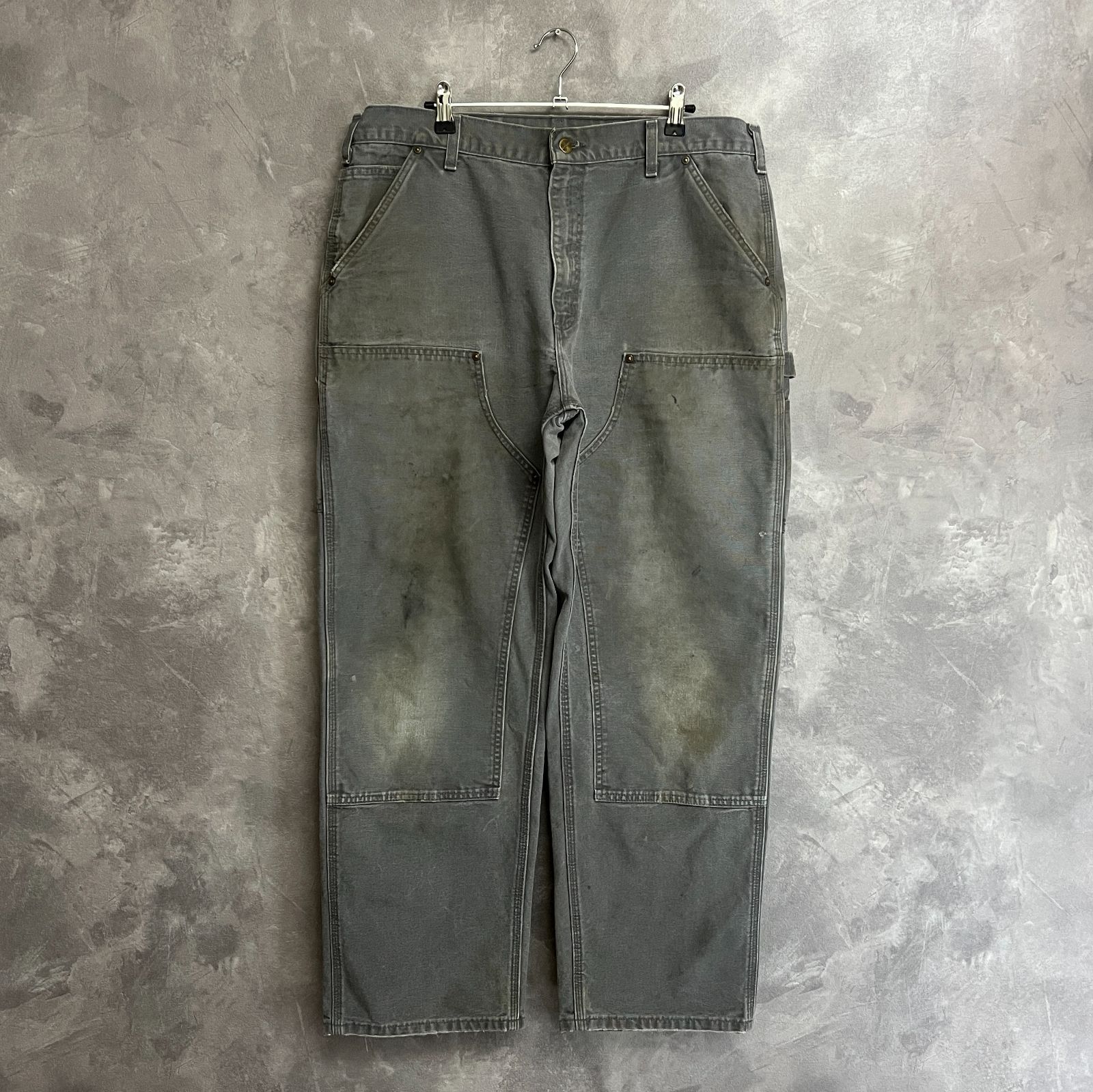 carhartt ダブルニー グレー サイズ36×32 - メルカリ