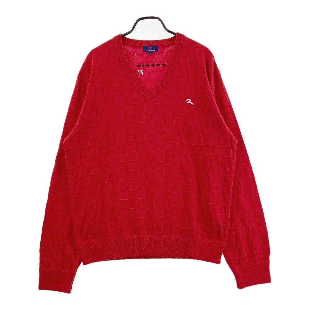 サイズ 4L RODDIO ロッディオ ニットセーター チェック柄 レッド系 240101441972 ゴルフウェア メンズ ストスト