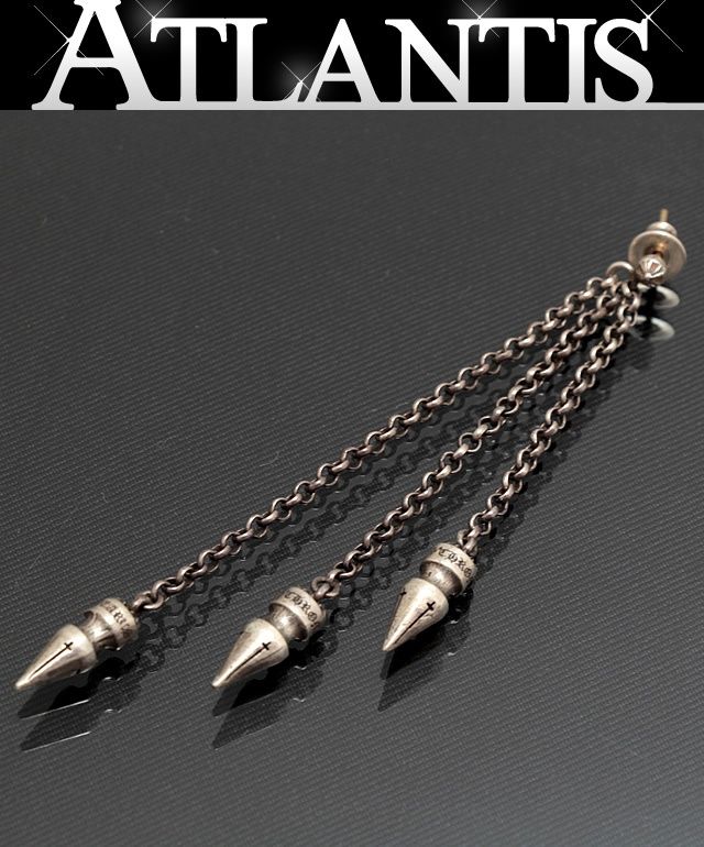 CHROME HEARTS 銀座店 クロムハーツ チェーン スパイク 3ドロップ ピアス メンズ シルバー SV925 99064