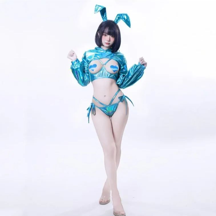 新品❗❗】二プレス付❤️サイバー バニーガール コスプレ 新品❗❗】二プレス付❤️サイバー バニーガール コスプレ