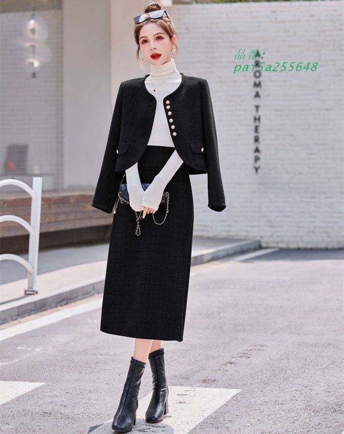 ツイードスーツ セットアップ スーツジャケット ロングスカート スリット入り 大人 卒業式 入学式 エレ上品 入園式 おしゃれ きれいめ 大きいサイズ pai5a255648