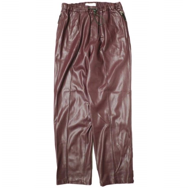 TOGA VIRILIS トーガビリリース 22AW 日本製 FAKE LEATHER PANTS フェイクレザーパンツ TV22-FF332 48 ボルドー イージー ボトムス g22533