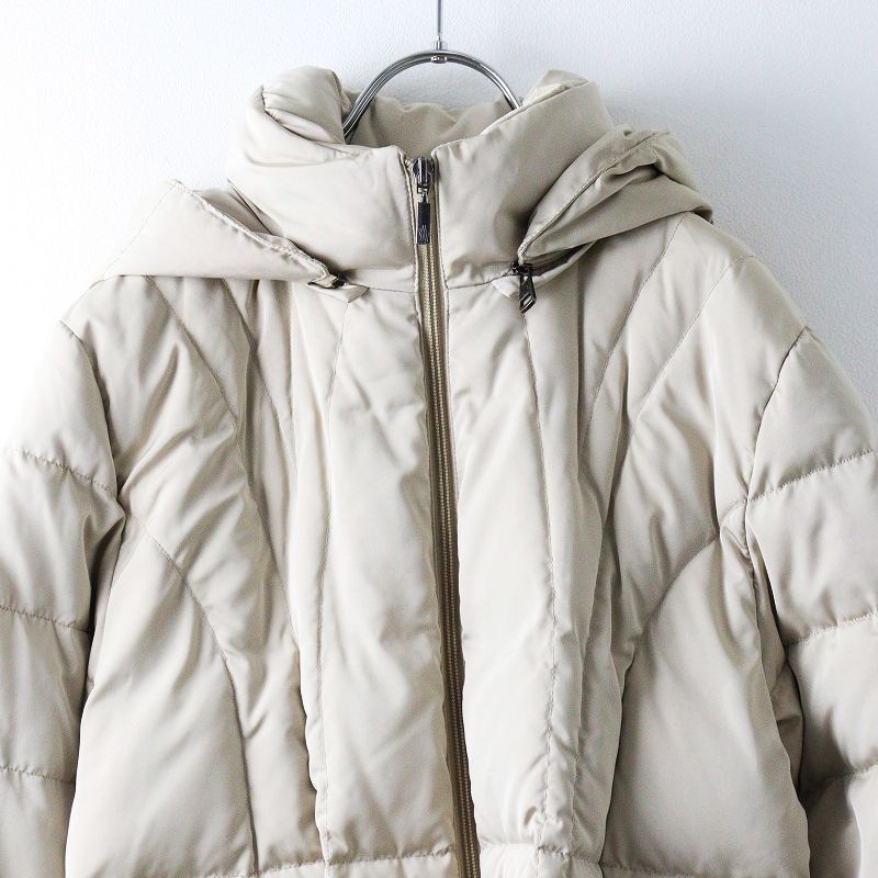 茶タグ モンクレール MONCLER フーデッド ロング ダウンコート 1/ベージュ 羽織り アウター フード アウター【2400014045765】