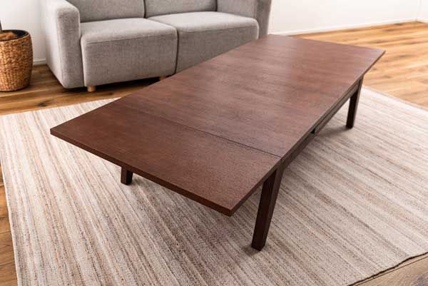 天然木 アッシュ のコパンエクステンションテーブル 伸長式 長方形 W120～180×D65×H36cm No.102 ブラウン MARWIL-DEMENAGEMENTS_CH