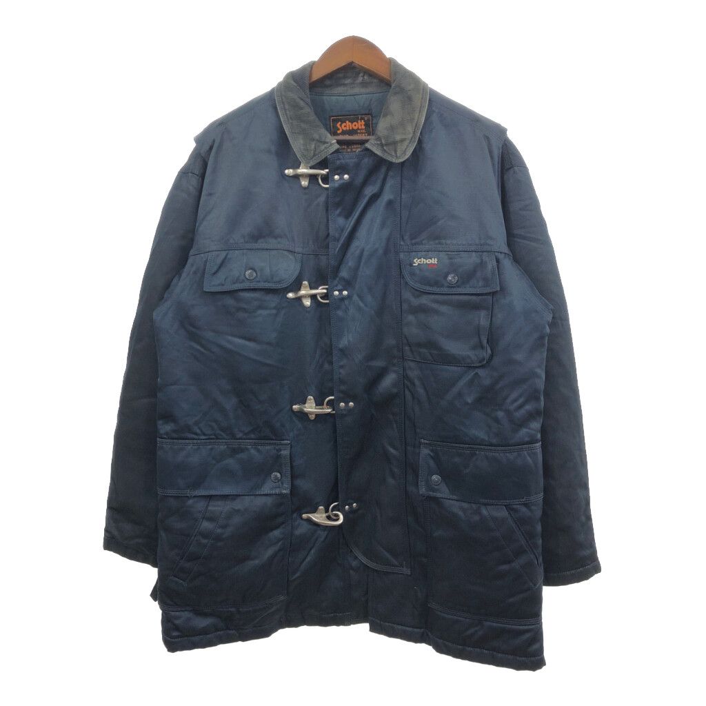 90年代 Schott ショット ファイヤーマン ジャケット ネイビー (メンズ L) 中古 古着 Q6779