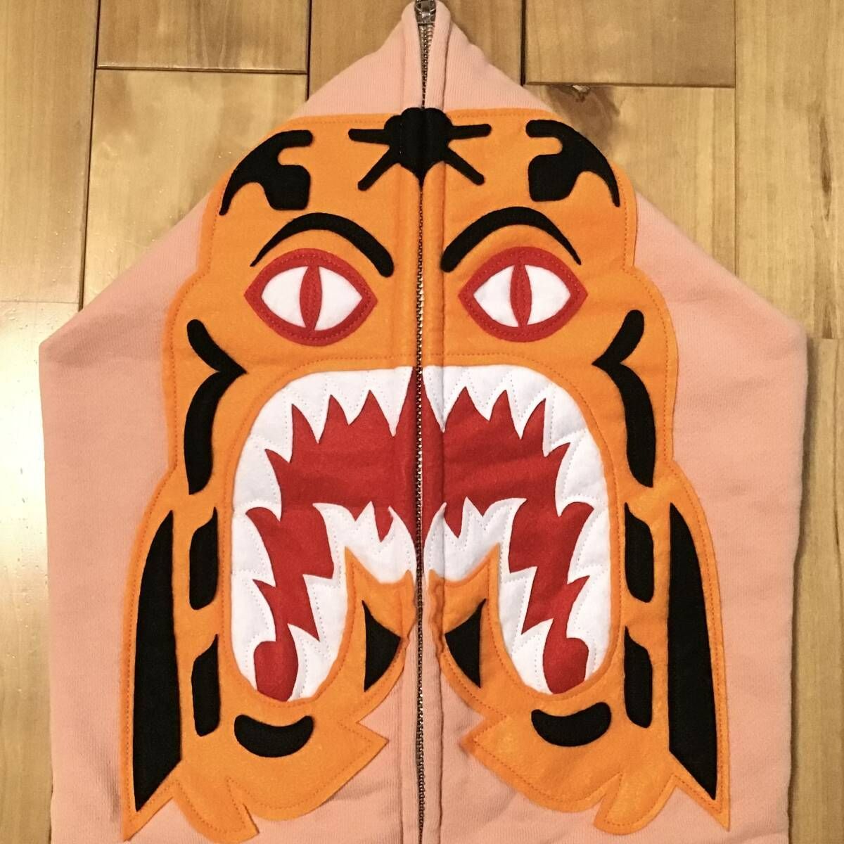 ☆XL☆ タイガー パーカー サーモン ピンク a bathing ape BAPE
