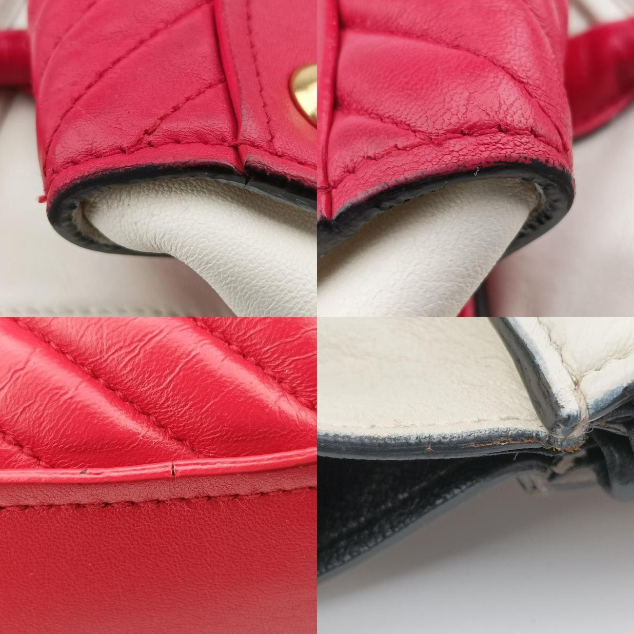 レッド×ホワイト レザー