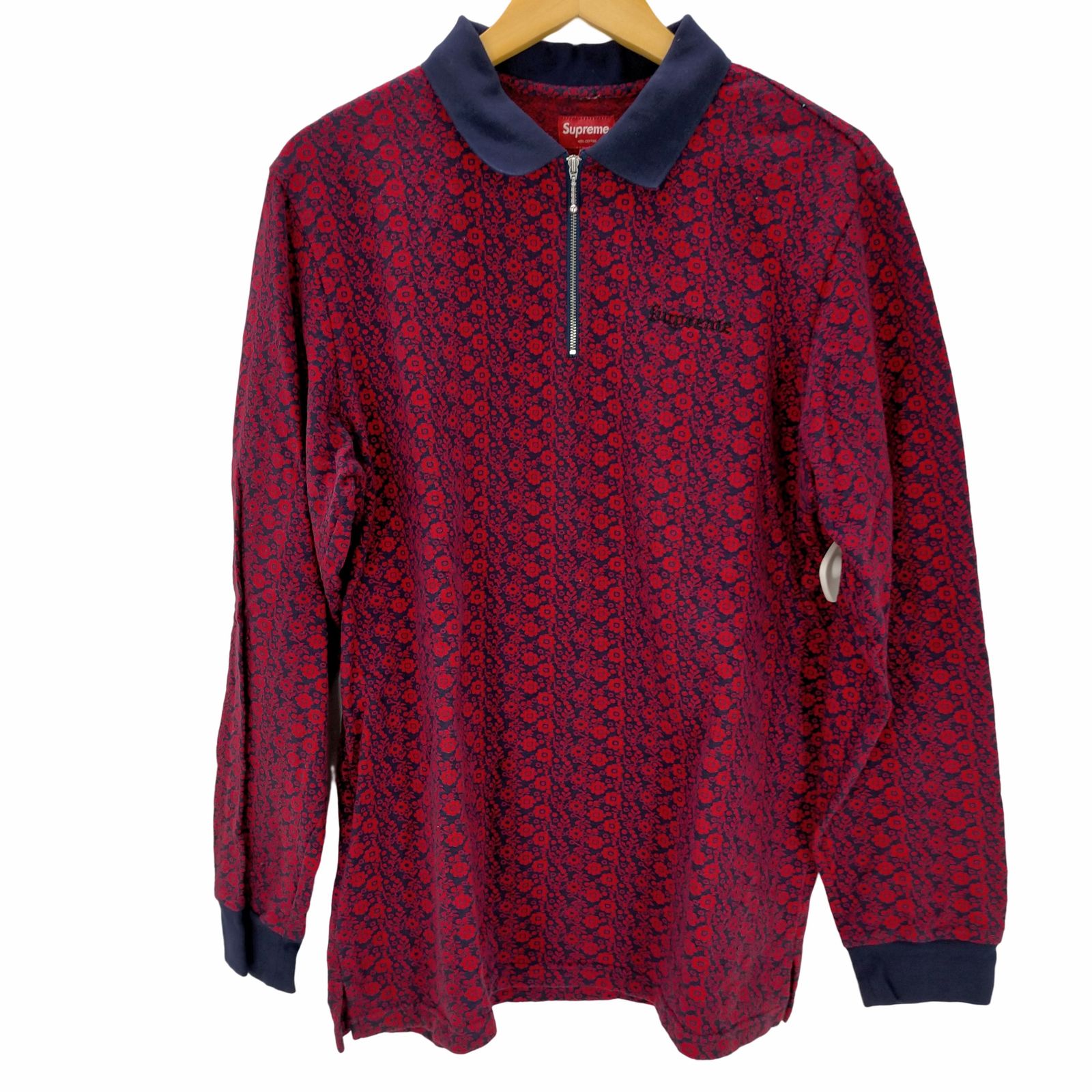 シュプリーム Supreme 18AW Floral Jacquard Zip L/S Polo メンズ import：L