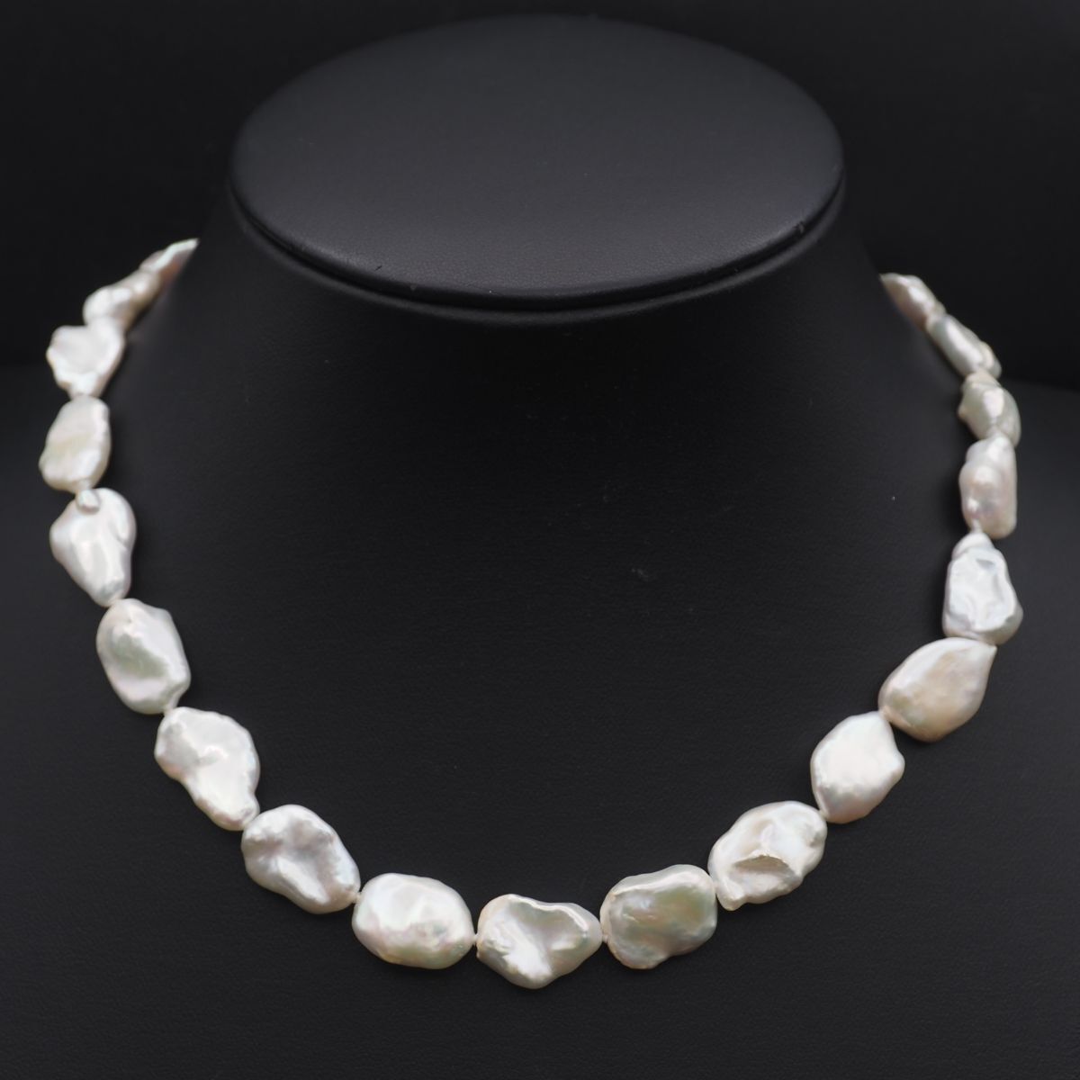 淡水パール　バロックパール　ネックレス　STERLING SILVER 刻印入り B255 バロックパール 淡水真珠 JanJan刻印 ネックレス