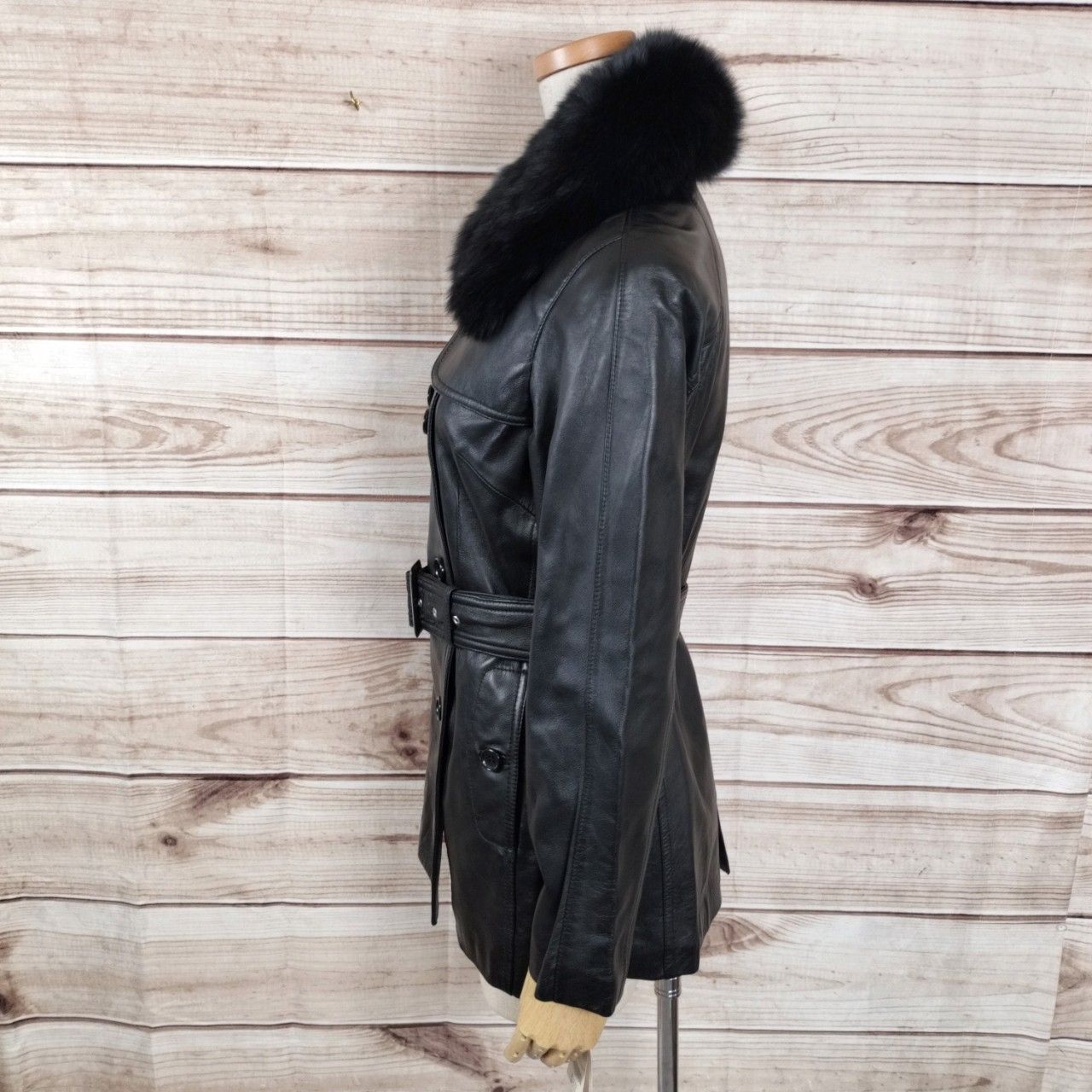 カーラ カーラ Cara ラビットファー切替 羊革 ラムレザー ジャケット  