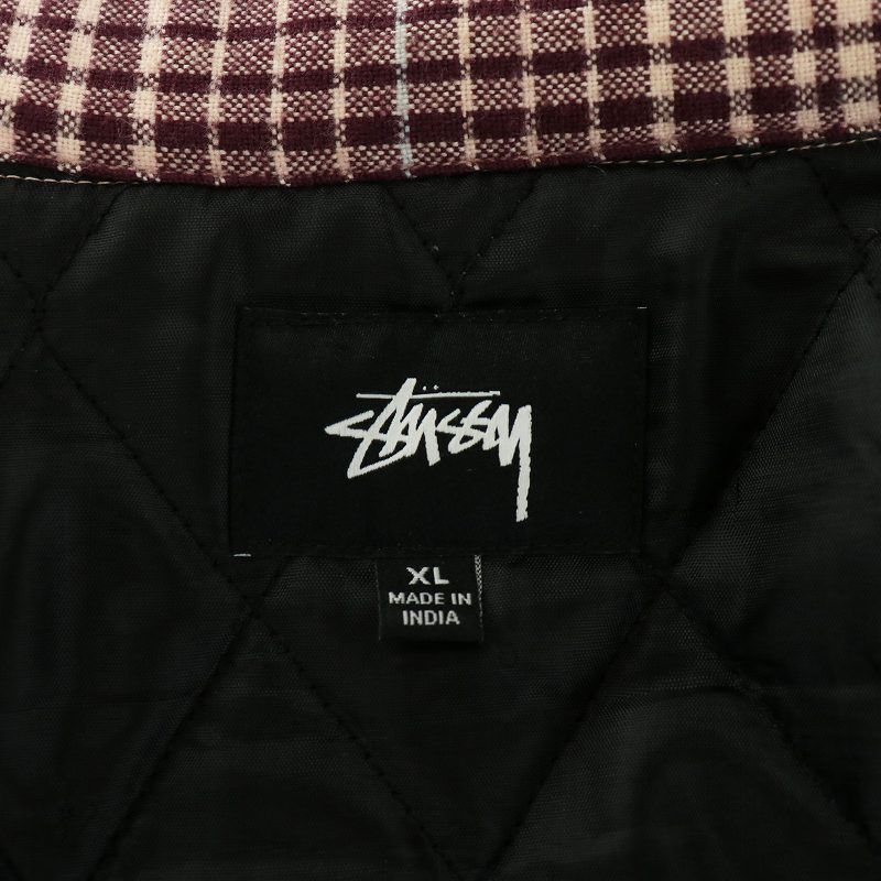 Stussブルゾン　チェック STUSSY フロントジップチェックブルゾン サイズL - メルカリ